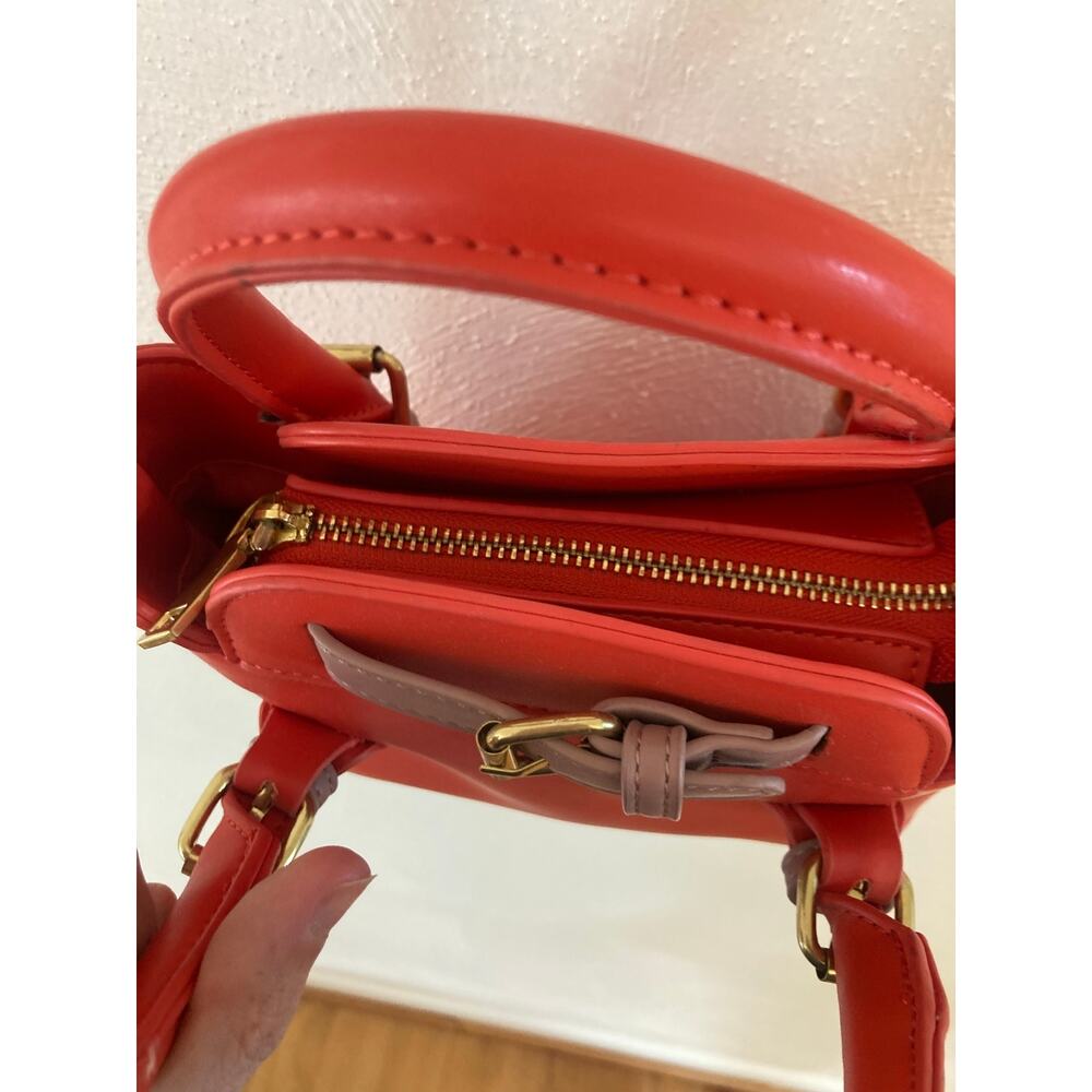 Anthropologie Agathe Mini Satchel Crossbody Bag Remi/Reid- red/orange Coral - Picture 9 of 14